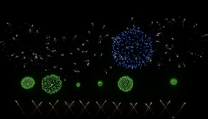 Screen of simulation fireworks work